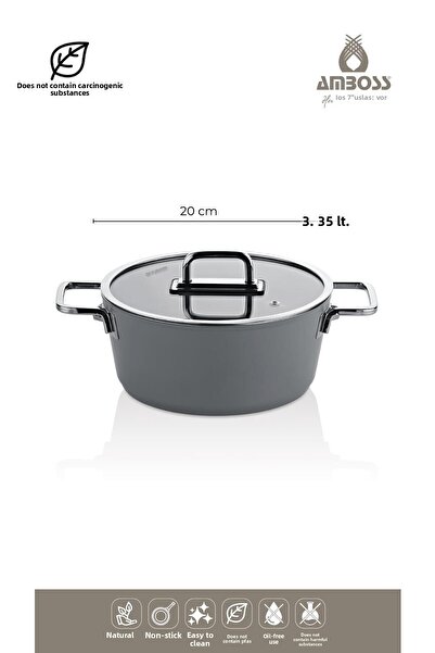 Amboss Gray Sera Nova 7 Piece Ceramic Pot Pan Set