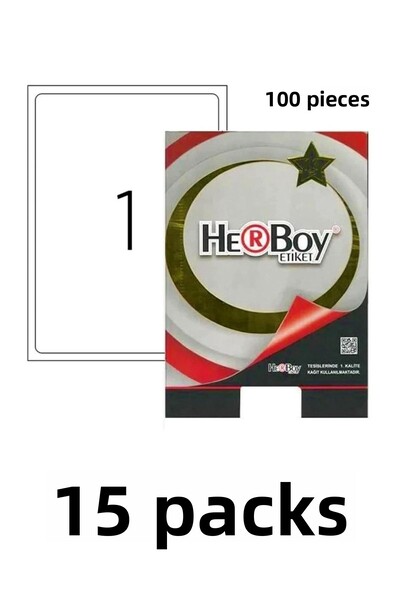 Herboy 15 pachete Hb-1001 199,6 X 289,1 mm Etichete laser 100 bucăți