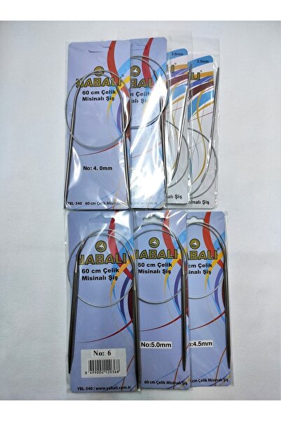 ATMACA TUHAFİYE مجموعة أسياخ شبكية من التيتانيوم بطول 60 سم من Wild مع خط فولاذي - 7 قطع بأرقام 2.5-3-3.5-4-4.5-5-6