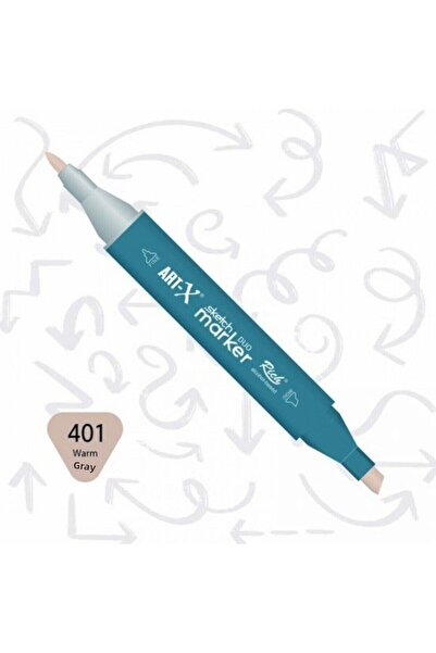 Art Tone قلم تحديد رسم مزدوج النهاية من ART-X يعتمد على الكحول 401 رمادي دافئ