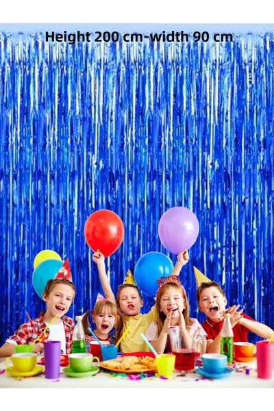 snowparty Navy Blue Metalized Decor Curtain Glittering Backdrop Curtain Birthday Ornament