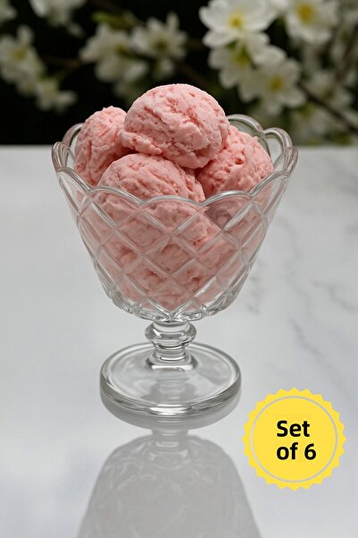 İnova Home Decor 6-Piece Ice Cream Dessert Cut Decor Custard Bowl Set