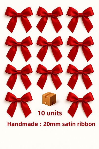 edalle 10 Pcs Red Satin Bow Ribbon 20mm Satin Ribbon
