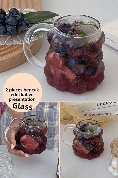 Berdina Home قطعتين من أكواب القهوة المقاومة للحرارة، بتصميم حبوب نافرة مصنوع...