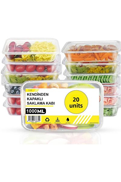 AXE HOME 1 Ltre 20 Pieces Freezer Container - Self-Covered and Air-Free