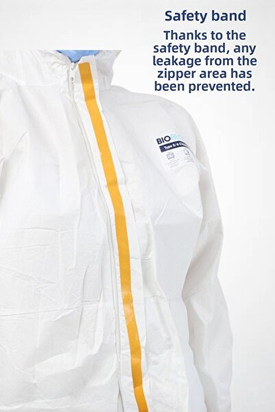 SEPKEN Disposable Protective Coverall Type 5-6 Ce Approved Quality Chemical Solid Particulate Protective Net 160 Gr