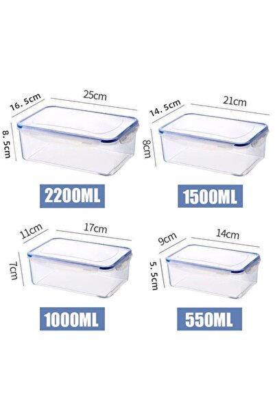 Choice 1pc 550-1000-1500-2200ml 1Pc/4Pcs Refrigerator Storage Box Food Containers Plastic Fresh-Keeping Box