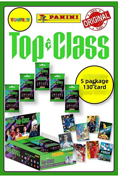 TOYFEST بانيني فيفا توب كلاس 2024 - بطاقات كرة القدم فات باك + 5 عبوات (120 ق...