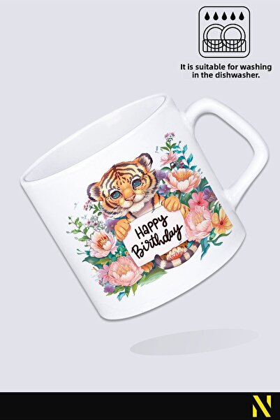 nilizma Happy Birthday Birthday Cute Tiger Mug Cup Mug 225 ml