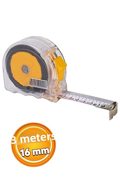 Badem10 شريط قياس معدني قابل للانحناء 3 متر × 16 ملم لون شفاف مقبض قياس قياس ...