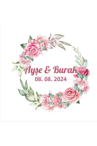 Reysa Tasarım ملصق شتوي على شكل طائر فاكهة حمراء هينا خطوبة زفاف 3 × 3 سم ملص...