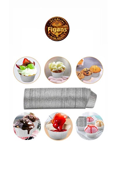 figanlar ambalaj Aluminum Cream Caramel (Souffle) Container 1 Pack 100 Pieces of Dessert Plates