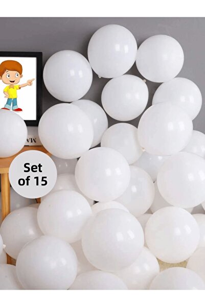 Bunloon بالون أبيض باستيل – بالون تزيين الحفلات بسيط وأنيق وأنيق