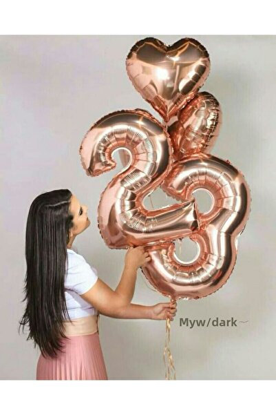 MERİ PARTİ ROSEGOLD 23 Ηλικία Αριθμός Foil Balloon - Σετ γενεθλίων