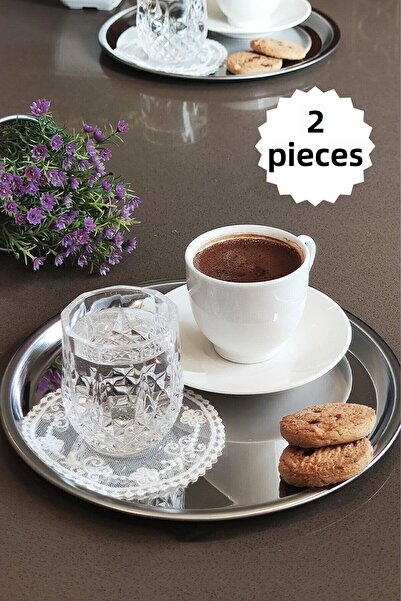 ÖzSa Home 2 Pieces 21.5 Cm Stainless Steel Presentation Plate Tray