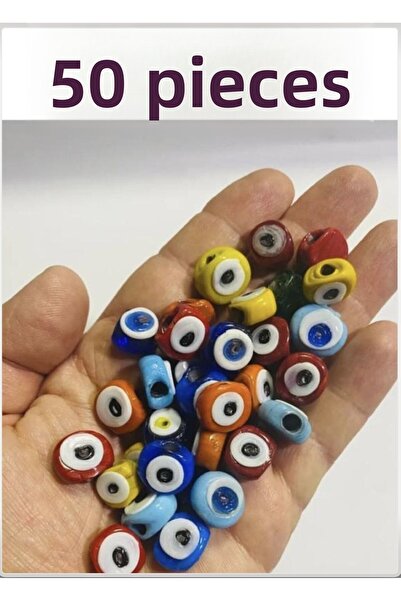 tebrikcim 50 ръчно изработени малки мъниста за уроки в различни цветове (10-1...