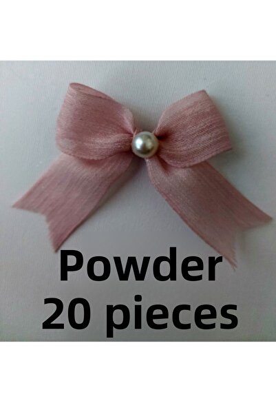 SEVİMLİ TASARİMLAR شريط كتان نابولي جاهز بفيونكة مزينة باللؤلؤ (20 قطعة)