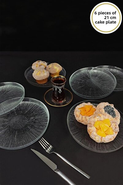 Digithome Rexy 6-Piece Glass Cake Plate 21 Cm - 16578 C320.045