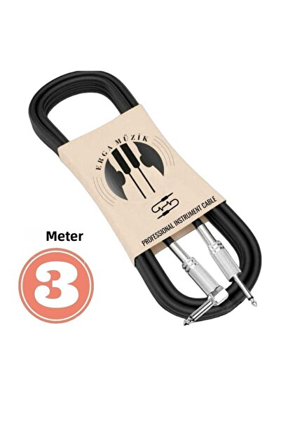 Erga Müzik Cablu mufă pentru chitară 10ft - 3M - PLAT/L pentru legarea basulu...