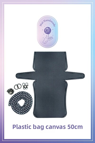 Mai Handmade طقم حقيبة قماش بلاستيكية - طقم شبكي مفصل