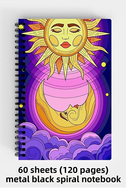 Anime Marketi Retro Aesthetic Design A5 Spiral Hard Cover Notebook 120 Sheets