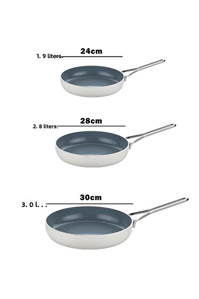 Amboss 3 Piece Seranova Mega Fireproof Non-Stick Ceramic Pan Set
