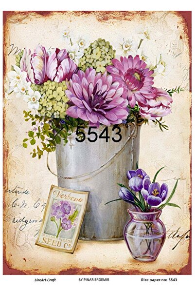 LİNEART ورق ديكوباج نحاسي Lineart رقم: L5543 - 29x42 سم