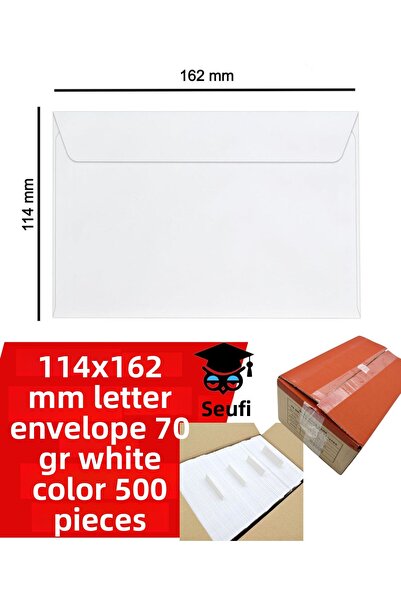 SEYFİKİRTASİYE Plic pentru scrisori 114x162 mm, culoare albă, 70 gr, 500 bucăți