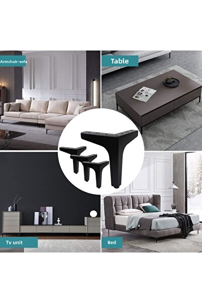 ALBATROS 15 cm Modern Model Black Metal Furniture, Cabinet, Sofa, Tv Unit Legs (4 Pcs)-Robot Vacuum Cleaner