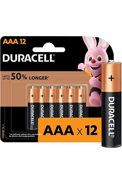 Duracell Type AAA Alkaline Batteries, pack of 12