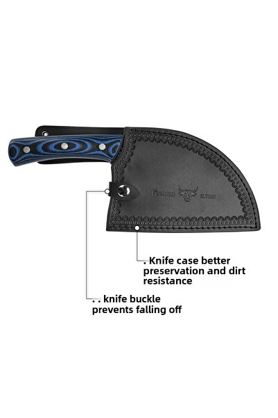 Fissman Cleaver Knife 7'' Japanese Knife w/ Sheath, AUS-8 Stainless Steel Korouchi Finish El Toro