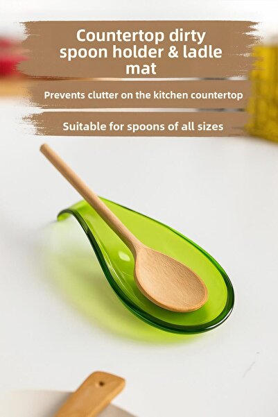 EWs Акрилна зелена плот за мръсни лъжици и черпаци