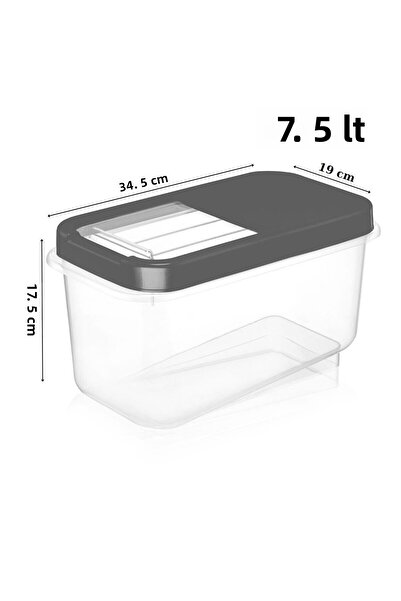 Nandy Home 3 Pieces 7.5 Lt Multibox with Easy Sliding Lid Food Pulses Vs. Storage Container Anthracite