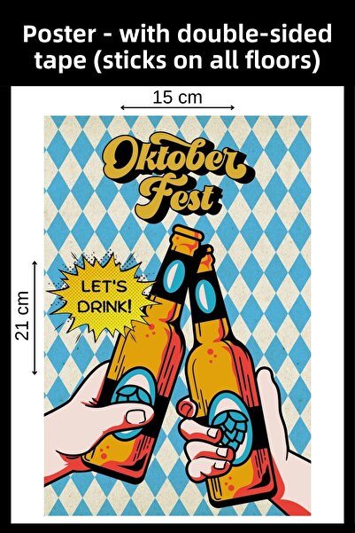 Organik Yolda ملصق مكتوب عليه Let's Drink، مزود بشريط مزدوج الجوانب، يلتصق عل...