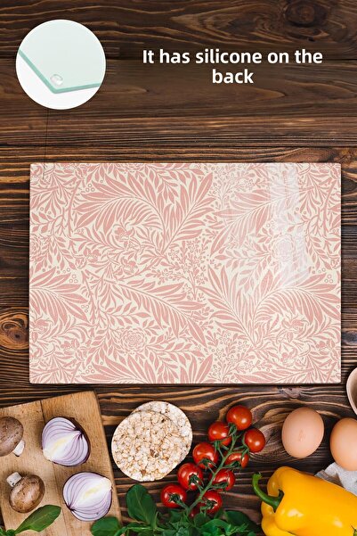 Postifull Vintage Glass Cutting Board, Thick And Unbreakable Glass, Chopping Board, Kitchen Presentation Board - 21*30cm