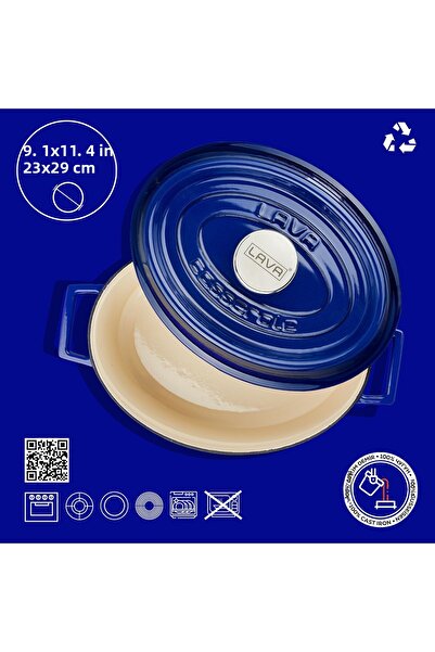 Lava Cast Oval PotEdition Series Size 23x29cm