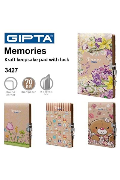Gıpta 96 Sheets 17x24 Thread Stitching Kraft Cover Locked Commemorative Book
