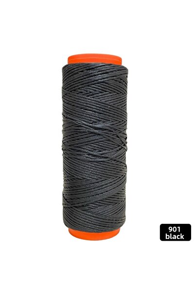 ipekbazaar خيط مشمع 0.8 مم - مجوهرات وحقيبة من الجلد الأسود Hobby Saddler Thread