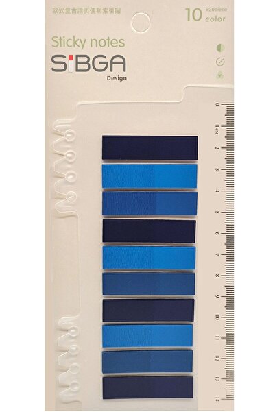 sibga tasarım ملصق ملاحظات شفاف ملون على شكل علامة كتب، 200 ورقة