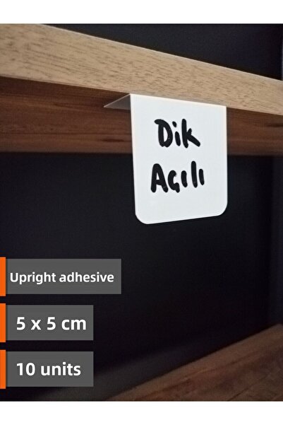 Şeffaf Etiket 10 τεμάχια αφαιρούμενης ετικέτας PVC λευκής ετικέτας 5x5 εκ. Ετ...