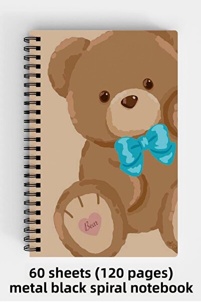 Anime Marketi Bear Design A5 Spiral Hard Cover Notebook 120 Sheets