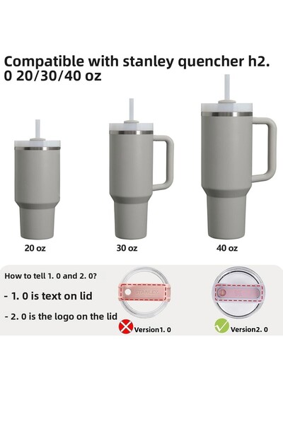 Yenigeldi 2 Sets (6 Pieces) for Gray Straws Leak Proof Set for 40 and 30 oz Thermos