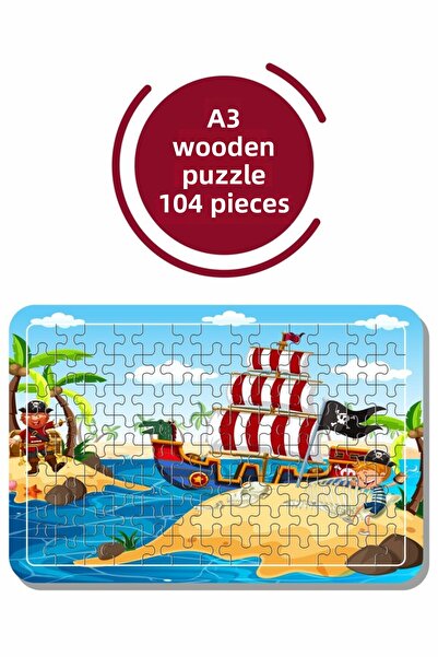 Baskı Atölyesi بازل القراصنة A3 104 قطعة، لعبة، منشار