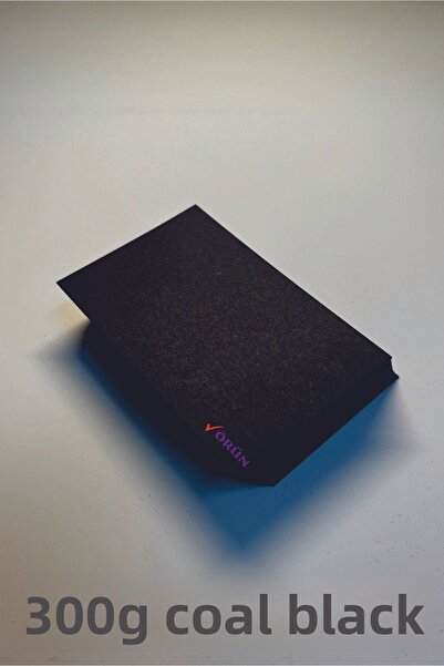 Örün Matbaa Black Business Card - 100 Blank 5X8Cm, Fancy Paper Charcoal Land