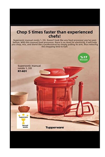 Tupperware SUPERSONIC HAND RONDOS 1,35 L