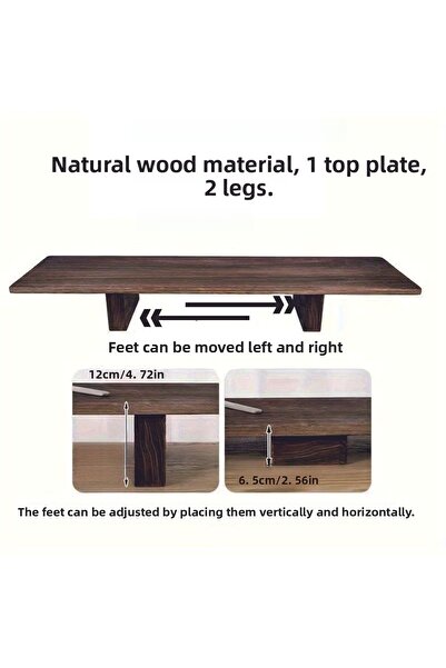 Tiydem Solid Natural Wood Monitor Riser Monitor Base Monitor Stand (90 X18 cm)