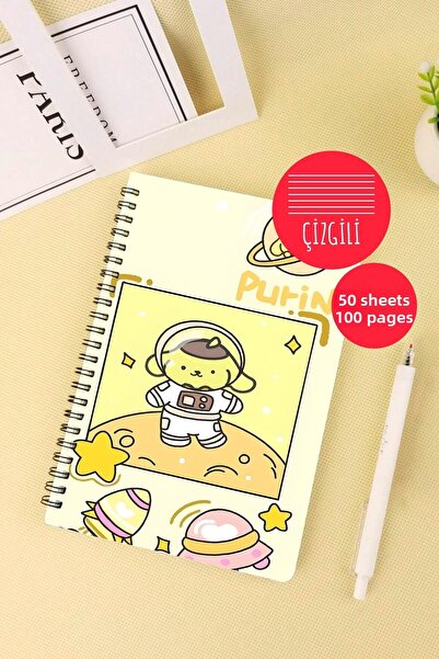 Anime Marketi دفتر مدرسي Kawaii Putin مقاس A5 حلزوني 50 ورقة 100 صفحة - مسطر