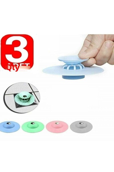 DEMİRALP37 سدادة حوض الاستحمام 3 قطع للمطبخ والحمام وغطاء سدادة مصفاة