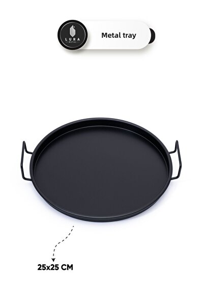 Skygo Set of 6 Nira Black Metal Coffee & Tea Presentation Trays - 25 cm