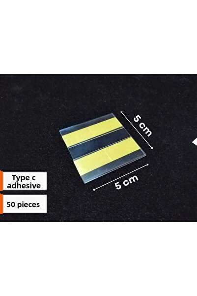Şeffaf Etiket 50 τεμάχια αυτοκόλλητη ετικέτα τύπου C 5x5 εκ. Αυτοκόλλητη ετικ...